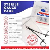 100pc Large Sterile Gauze Pads 4x4 Sterile for Wounds Bulk - 12ply Woven Gauze Sponges 4x4 Sterile - USP IV Breathable Mesh 4x4 Gauze Pads Sterile for Enhanced Absorption - First Aid Medical