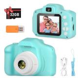 Zeacool Kids Camera,HD Digital Video Camera,Childrens Toys for 3 4 5 6 7 8 9 10 11 12 Year Old Boys/Girls,Selfie Camera for Kids,Christmas Birthday Gifts with 32GB SD Card (Green)