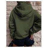 SHEWIN Womens Hoodie Pullover Long Sleeve Solid Fleece Fashion Hoodies Sweatshirts Cozy Lightweight Fall Oversized Sweatshirt for Teen Girls,US 16-18(XL),Army Green