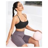 RUNNING GIRL Sports Bras for Women,Y-Back Workout Bras Padded Supportive Black Sports Bra (WX2915Black,M)