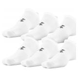 Under Armour Adult Essential Lite No Show Socks, 6-Pairs, White, Large