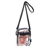 Gdbis Clear Crossbody Bag, Stadium Approved Clear Purse Bag for Concerts Sports Events, Black