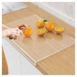 SWSKR Acrylic Cutting Board with Counter Lip,17.5"x13.5" Clear Cutting Board for Kitchen Countertop,Non-Slip,60% Thicker,Perfect for Bread,Meat,Veggies & More,Great Kitchen Essential Gadgets & Decor