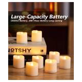 Homemory 12Pack Flameless LED Votive Candles,1.5" x 1.6" Long Lasting Electric Fake Candles, Battery Operated Tealights for Wedding, Table, Romantic Decorations (White Base, Batteries Included)