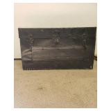 Black Wood Trunk Chest 19 inch Deep 3 foot Wide 20 Inches Tall