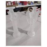 2 seven and a half inch frosted candle holder angels