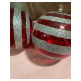 2) 5 inch round Christmas ornaments