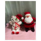 10 inch Santa with Christmas bear stuffed