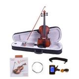 Ktaxon Violin 4/4 for Kids & Adults, Full Size Solid Wood Violin, Acoustic Fiddle with Portable Case and Accessories-Carefully Selected Solid Spruce Wood and Premium Ebony Fittings(Matte)