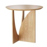 Round Side Table,Modern Aesthetic End Table with Oak Veneer,Wood Accent Table for Living Room, Bedroom (A, Natural) - Retail: $87.97