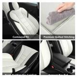 FREESOO Tesla Model 3 Seat Covers 2023-2017 Leather Car Seats Cover Full Set Custom Interior Accessories Black white - Retail: $202.21