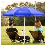 AMMSUN Portable Umbrella with Stand, 6.5ft Sun Shade Umbrella with Stand, Premium Lightweight Standing Umbrella for Sporting Games, Instant Sun Protection Patio Umbrella, Easy to Carry, Blue