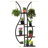 Tier Plant Stand Indoor Metal Plant Shelf Tall Plant Stand for Multiple Plants Plant Display Rack Flower Pot Stand for Living Room Balcony Garden Patio Indoor Outdoor Black Metal with