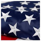 American Flag 3x5 ft: Longest Lasting US Flag, Made From Nylon, Embroidered Stars, Sewn Stripes, Brass Grommets, UV Protection Perfect for Outdoors! USA Flag Retail $23.69