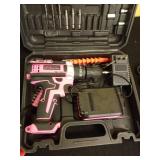 TIKTIK 21V Cordless Drill Set,Power Drill Kit with Battery and Charger,Torque 45N,3/8-Inch Keyless Chuck,Variable Speed,25+3 Position and Drill Bits,Pink Drill Tool Set for women Retail $49.99