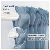 MIULEE Semi Sheer Curtains 24 inch Length Kitchen Window Curtains Over Sink, Rod Pocket Short Small Curtains for Bathroom Cafe Linen Textured Light Filtering Half Curtains 2 Panels, Dusty Blue Retail 