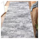 PureCozy Modern Abstract Grey Runner Rug 2x6 Hallway Area Rug Kitchen Machine Washable Indoor Accent Rug Low Pile Carpet Distressed Throw Rug Bedroom Office Living Room Laundry Room Non Slip Retail $3