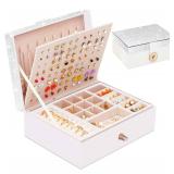 QBestry Jewelry Box for Earrings for Girls Jewelry Organizer Box Earring Holder Organizer for Girls Earring Box Girls Jewelry Box Stud Earring Organizer for Girls Earring Jewelry Boxes for Women Bling