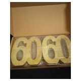 Shellwei 6 Pcs 60th Birthday Decorations for Men and Women, 60th Anniversary Decorations, Gold Glitter Number 60 Table Topper Centerpieces Decorations for Birthday Party Retail $39.99