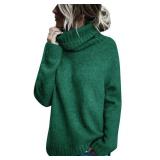 FISACE Womens Oversized Turtleneck Sweater Cable Knit Long Sleeve Loose Pullover Sweater Tops Retail $23.89