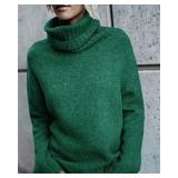 FISACE Womens Oversized Turtleneck Sweater Cable Knit Long Sleeve Loose Pullover Sweater Tops Retail $23.89