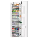 roomtalk Over The Door Hanging Organizer 6-Shelves and 12 Side Pockets, Over The Door Storage for Bathroom and Bedroom, Back of Door Organizers for Baby Accessories and Toys (13"x5"x54", Grey)