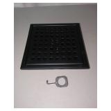 6 Inch Square Shower Floor Drain Black Matte, Grille with Removable Cover, SUS304 Stainless Steel