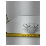 A Clear Glass with Etched Design Sugar Dish