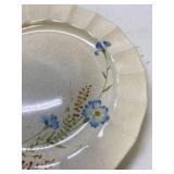 Home Beautiful Stoneware Plate with Blue Flower Design