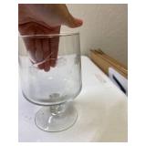 Clear Glass Vase with a Frosted V