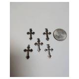 LOT of 5 Crosses Marked KBN Sterling