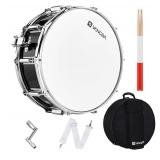 Vangoa Snare Drum, Marching School Band Student Snare Drum Kit Set 14" x 5.5" for Beginners Teens Adults Kids with 10mm Padding Carry Bag, 5A DrumSticks, Drum Key, Strap, Drum Mute Pad