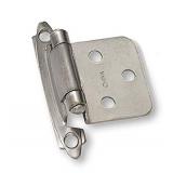 Laurey 28739 No Offset Satin Nickel Semi Concealed Cabinet Hinges 3 x 2 x 0.5 inches