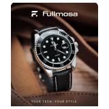 Fullmosa 20mm Leather Watch Bands Compatible with Samsung Galaxy Watch 7 6 5 4 40mm 44mm/Galaxy Watch 6 Classic 43mm 47mm,Black