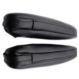 FZJDSD Black Leather Left & Right Seat Armrest Cover Compatible with Toyota Sienna 2011 2012 2013 2014 2015 2016 2017 with Zipper Design (Only Leather Part)