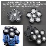 6 Blades Head Shaver Replacement Heads Magnetic Interface Electric Shaver Head Shaver Universal Replacement Blade Head Electric Razor Shaver Head (6D Black)