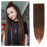 pleaday Chocolate Brown Dreadlock Extensions 22 Inch 10 Strands SE Synthetic Dreads Crochet Hippe Dreads Handmade Soft 0.6 cm Width Loc Extensions Reggae Style Hair for Women Men