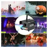 Fog Machine JDR Smoke Machine Controllable LED Light 500W and 2000CFM Fog Disinfection with Wireless and Wired Remote Control for Weddings, Halloween,Parties or Disinfection,with Fuse Protection