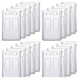 Zonon 20 Pcs ID Card Holders Clear Plastic Rigid Name Badge Heavy Duty Hard ID Card Case Transparent Badge Protector for Office School Card Travel(Vertical)