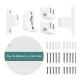 Hole Mounting Kit for Babelio 26 43 Auto Close Baby/Dog Gate for Stairs, Contains Screws, White