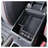 EDBETOS Center Console Organizer Tray Compatible with Kia Forte GT Accessories 2019 2022 2023 2024 Interior Secondary Armrest Storage Box, ABS Material Insert Tray, Black Trim