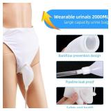 Wearable Urinal for Men, Reusable Protable Silicone Urinals with Day and Night Collection Urine & Leg Bag, Urinary Drainage Bag System for Elderly Bedridden Patients (2000ml+1000ml+500ml)