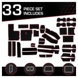 CupHolderHero fits Toyota Tundra Accessories 2022 2023+ Premium Custom Interior Non Slip Anti Dust Cup Holder Inserts, Center Console Liner Mats, Door Pocket Liners 33pc Set (Red Trim)