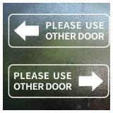 Please Use Other Door Sticker 12x4 Inch Left Right Arrow Sticker Sign Removable Waterproof Decal 4 Pack