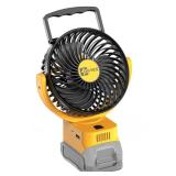 ohyes Cordless Jobsite Fan Fit For DeWALT 20V Max including 60V Flex Battery Brushless Motor With USB A+C Fast Charging For Camping Workshop and Construction Site(Battery not included)