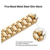 STIROLL Thin Replacement Band Compatible for Apple Watch 38mm 40mm 41mm 42mm 44mm 45mm 46mm 49mm, Stainless Steel Metal Wristband Women Men for iWatch Ultra SE Series 10/9/8/7/6/5/4/3/2/1, Gold