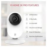 YI Pro 2K Home Security Camera, 2.4Ghz Indoor Camera with Person, Vehicle, Animal Smart Detection, Phone App for Baby, Pet, Dog Monitoring, Works with Alexa and Google Assistant