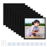 Happy Reunion 8x8 Picture Tiles | Mix Tiles Picture Frames Stick on Wall | Photo Tiles Peel and Stick Picture Frames as Gallery Wall Frame Set (Black   9 Pcs)