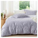 Bedsure King Size Comforter Set   Lavender Comforter, Cute Floral Bedding Comforter Sets, Gifts for Woman, 3 Pieces, 1 Soft Reversible Botanical Flowers Comforter and 2 Pillow Shams