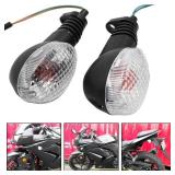 motoparty Motorcycle Turn Signals For KAWASAKI EX250R NINJA 250R KLX250S KLX250SF VN650 Vulcan S Front/Rear Turn Signal Indicator Light Blinker Lamp Motorcycle,(Transparent Shell)